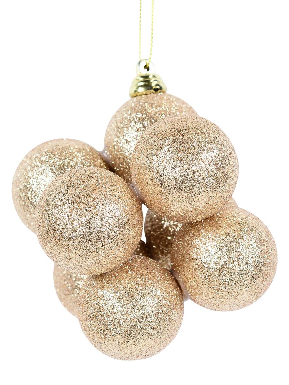 Gold Glittered Geometric Bauble Cube Whimsical Essential Ornament | 75mm