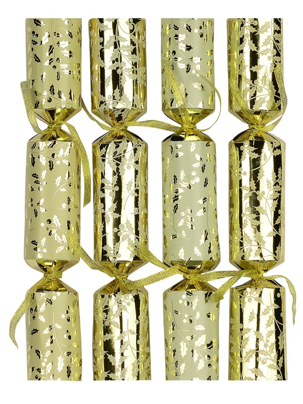 Gold Holly On Cream & Cream Holly On Gold Bon Bons - 12 x 30cm
