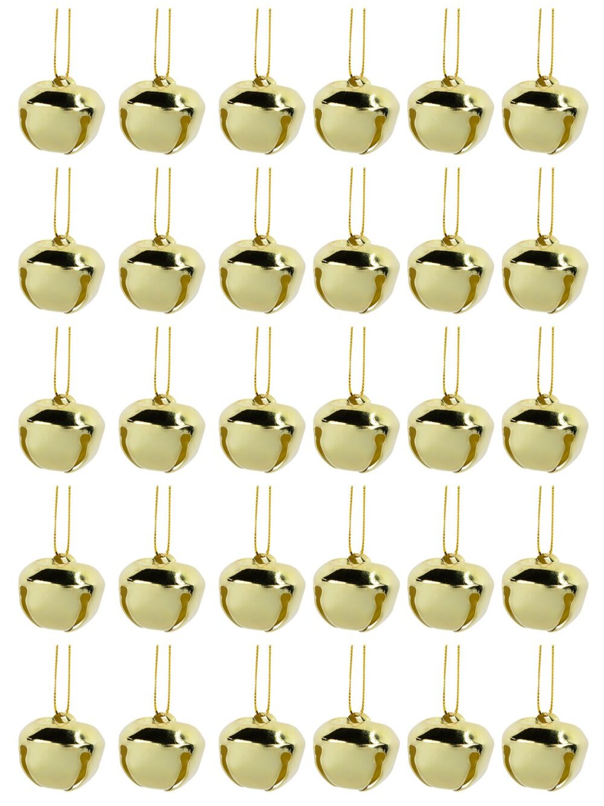 Gold Iron Functioning Bells Hanging Ornament - 30 x 25mm