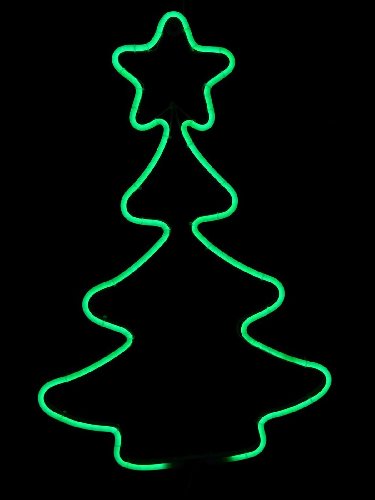 Green Christmas Tree & Star Neon Flex Rope Light Silhouette - 60cm