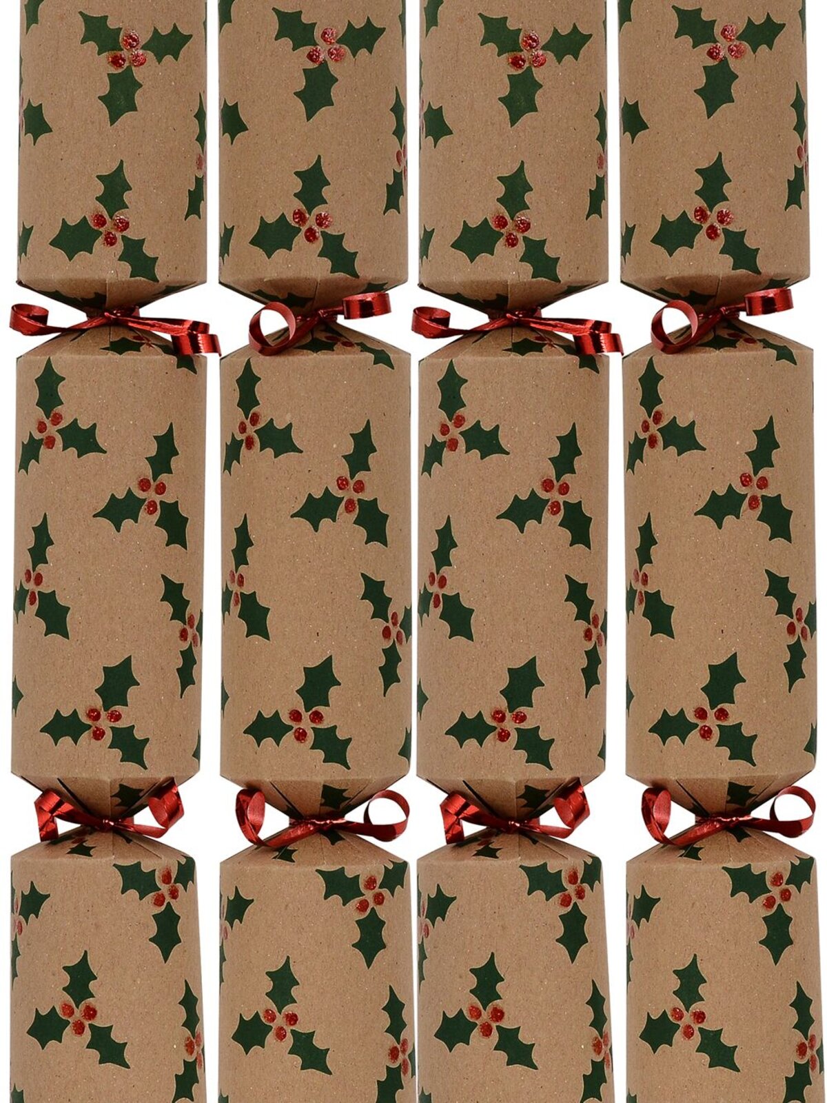 Holly Leaf & Berries On Kraft Paper Christmas Cracker Bon Bons - 50 x 30cm