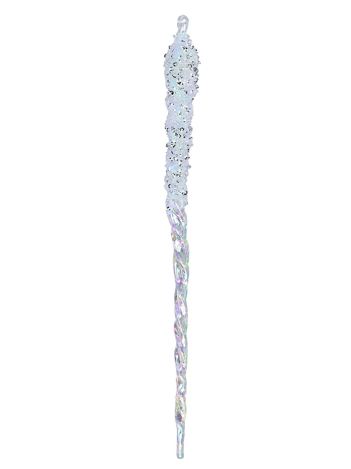 Iridescent Frost & Silver Sequin Twist Icicle Whimsical Essential Ornament | 27cm