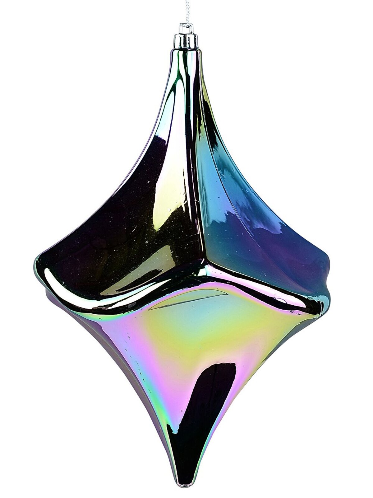 Iridescent Lustrous Grand Metallic Diamond Finial Drop | 22cm