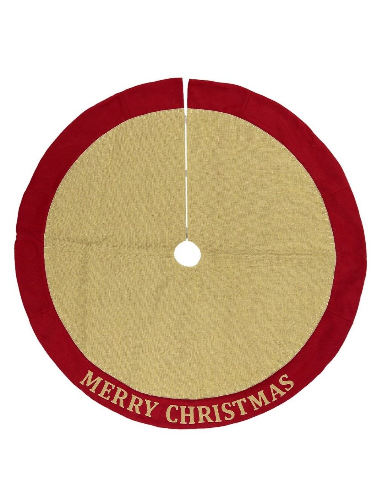 Merry Christmas Hessian Tree Skirt - 1.2m