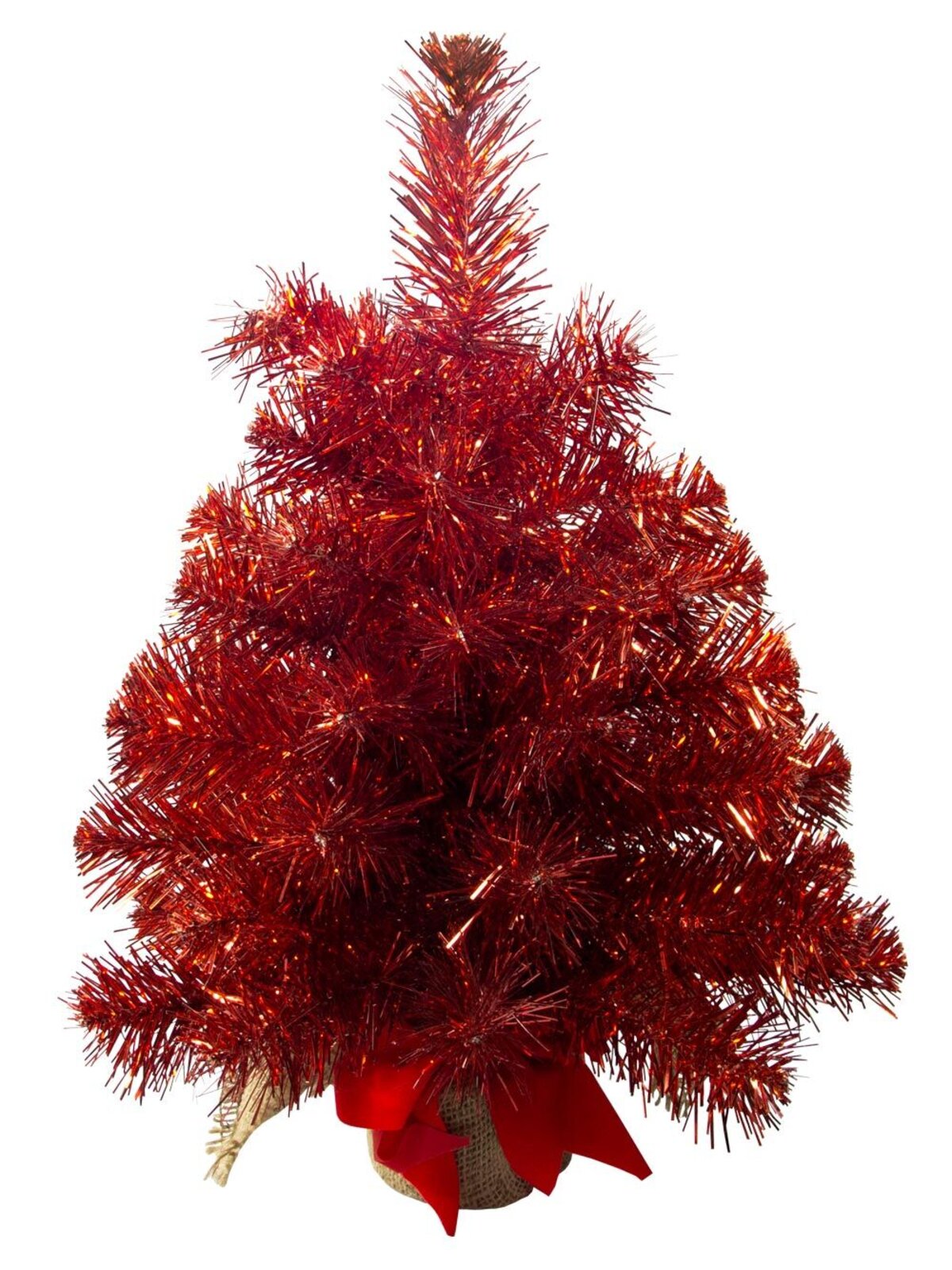 Metallic Red Tinsel Table Top Tree - 45cm