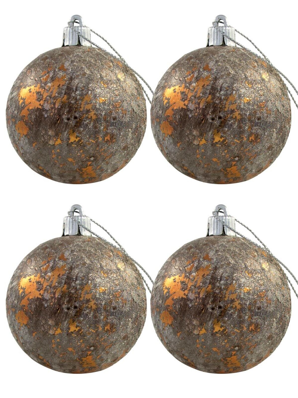 Metallic Rustic Copper Baubles - 6 x 60mm