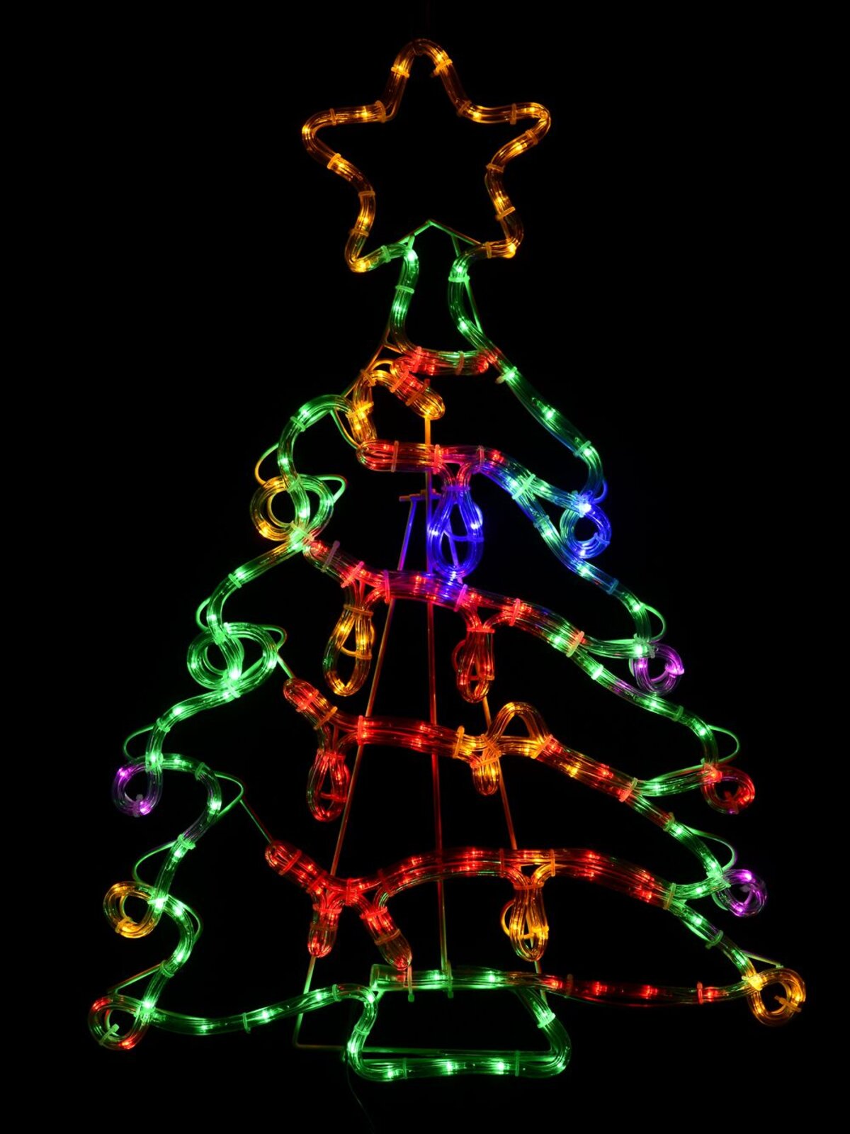 Multi Colour LED Decorated Christmas Tree Rope Light Silhouette - 76cm