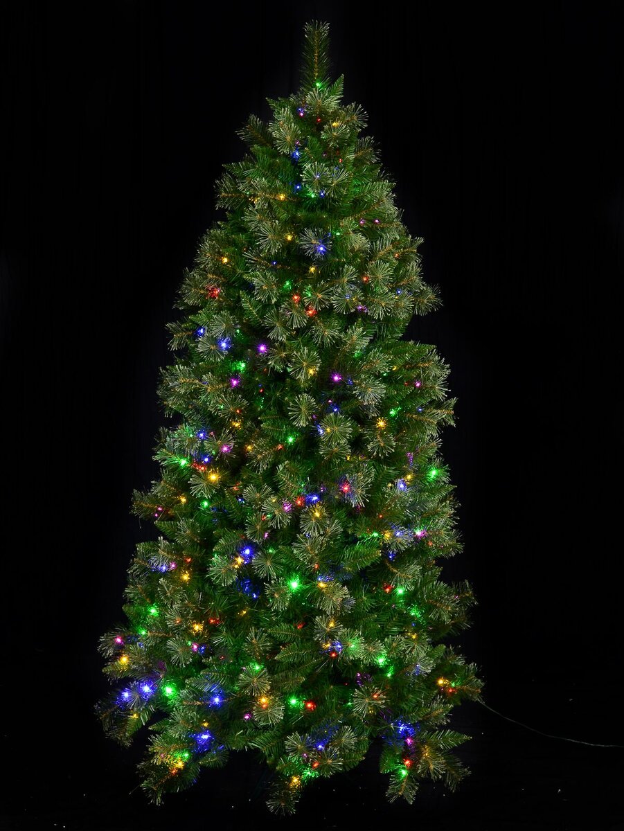 Multi & Warm White Micro Bulb Pre-lit Christmas Tree with 1077 Tips - 1.9m
