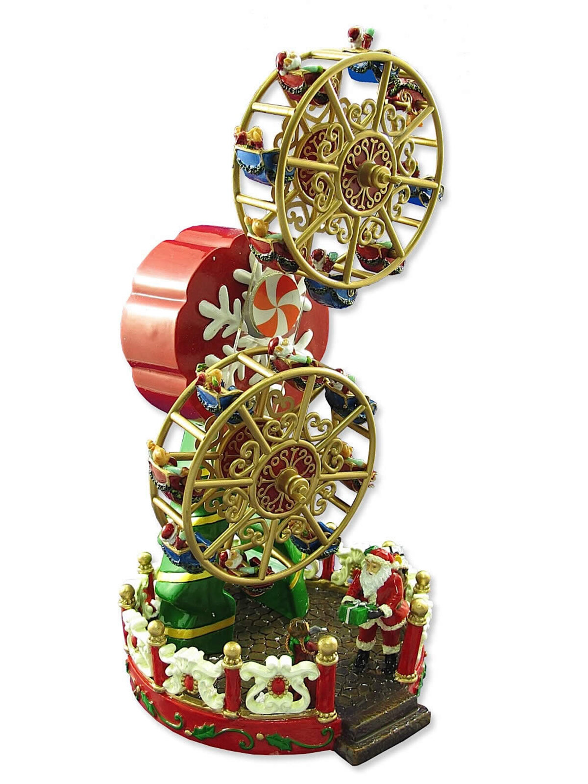 Musical Double Ferris Wheel Wind Up Ornament - 20cm