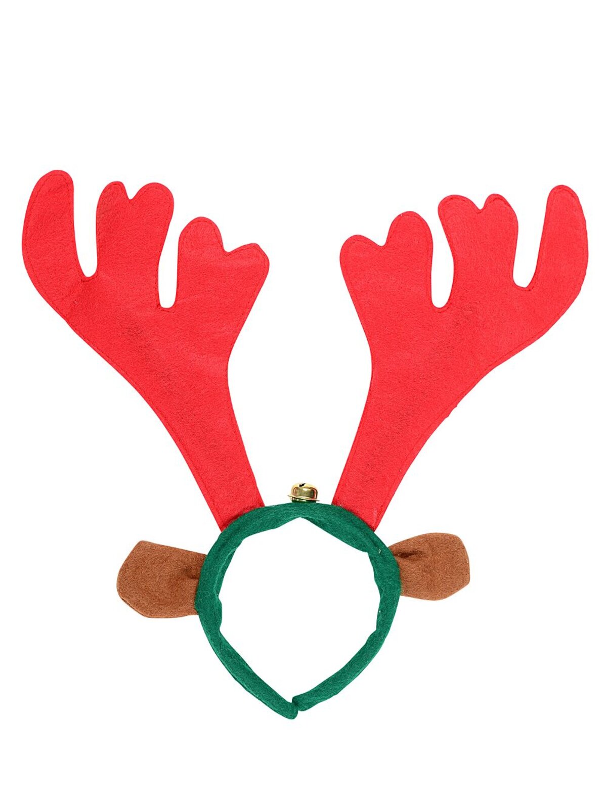 Novelty Reindeer Antlers Headband With Cute Ears & Bell | One Size Fits Most