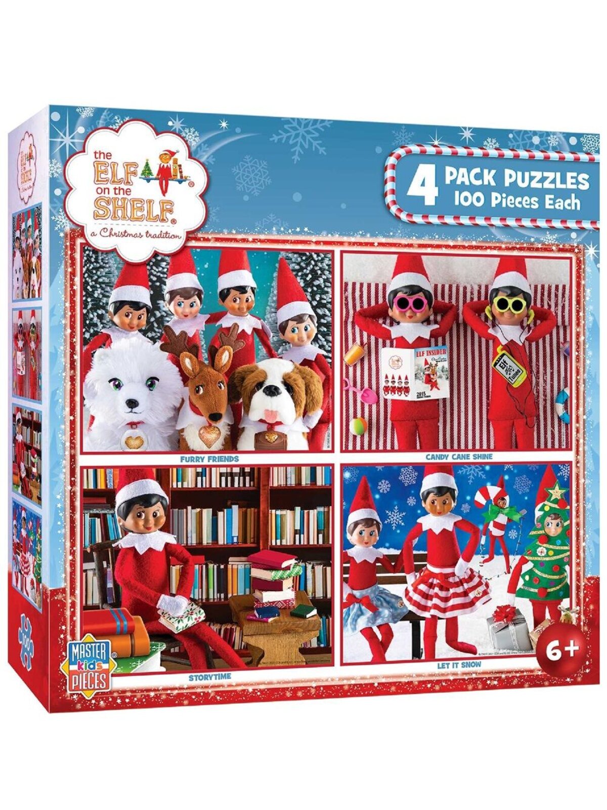 Official Elf On The Shelf 4 Pack Jigsaw Puzzles | 100 Pieces Each