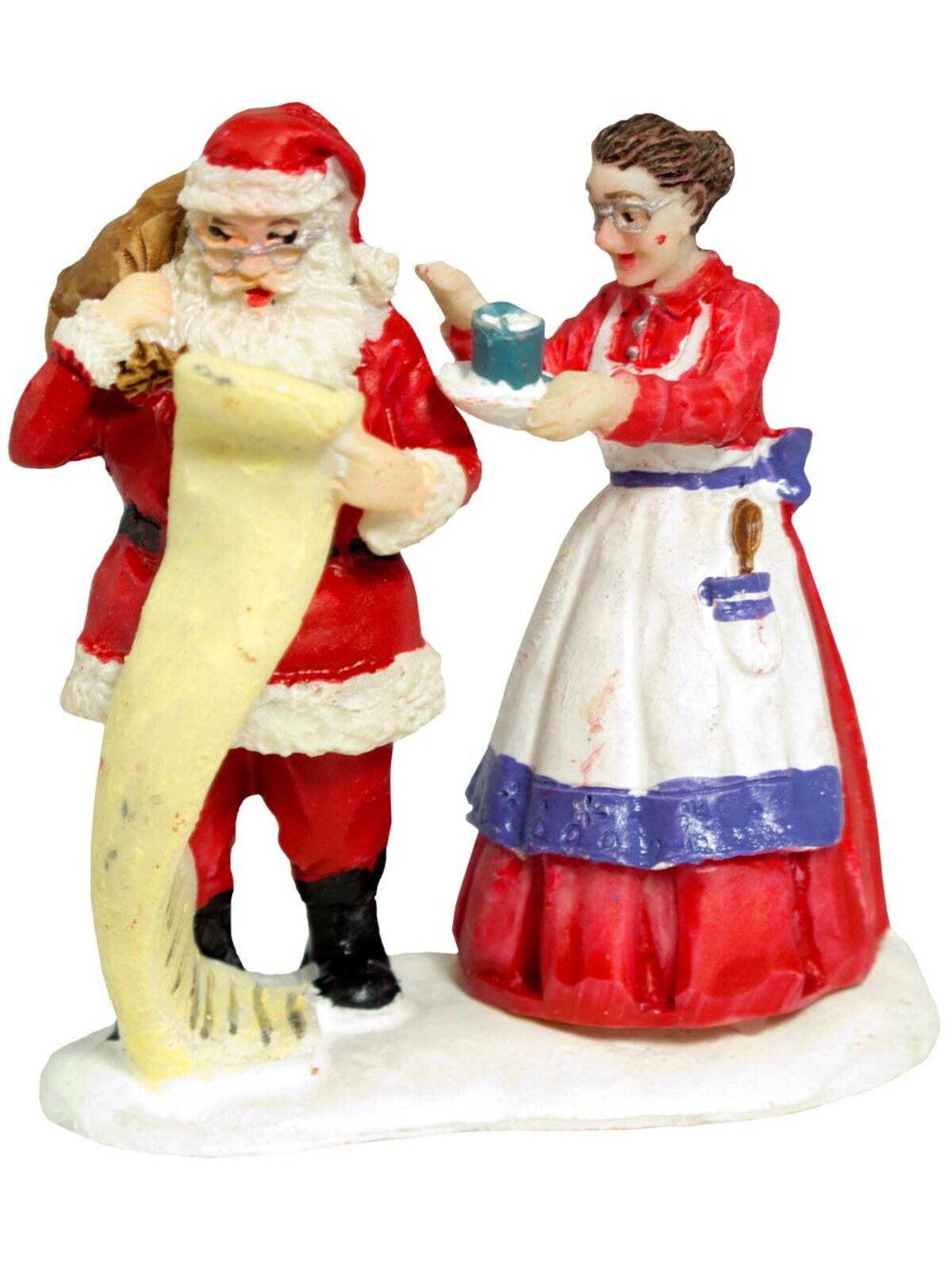 Resin Santa & Mrs Claus Figurine - 65mm