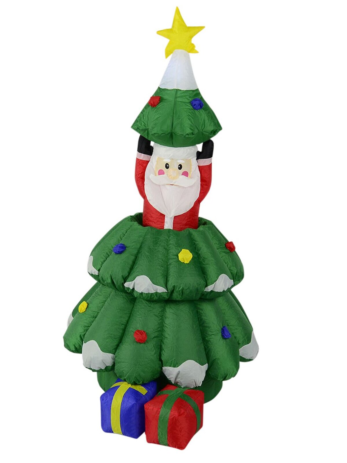 Santa In Christmas Tree With Gifts Inflatable - up to 1.6m