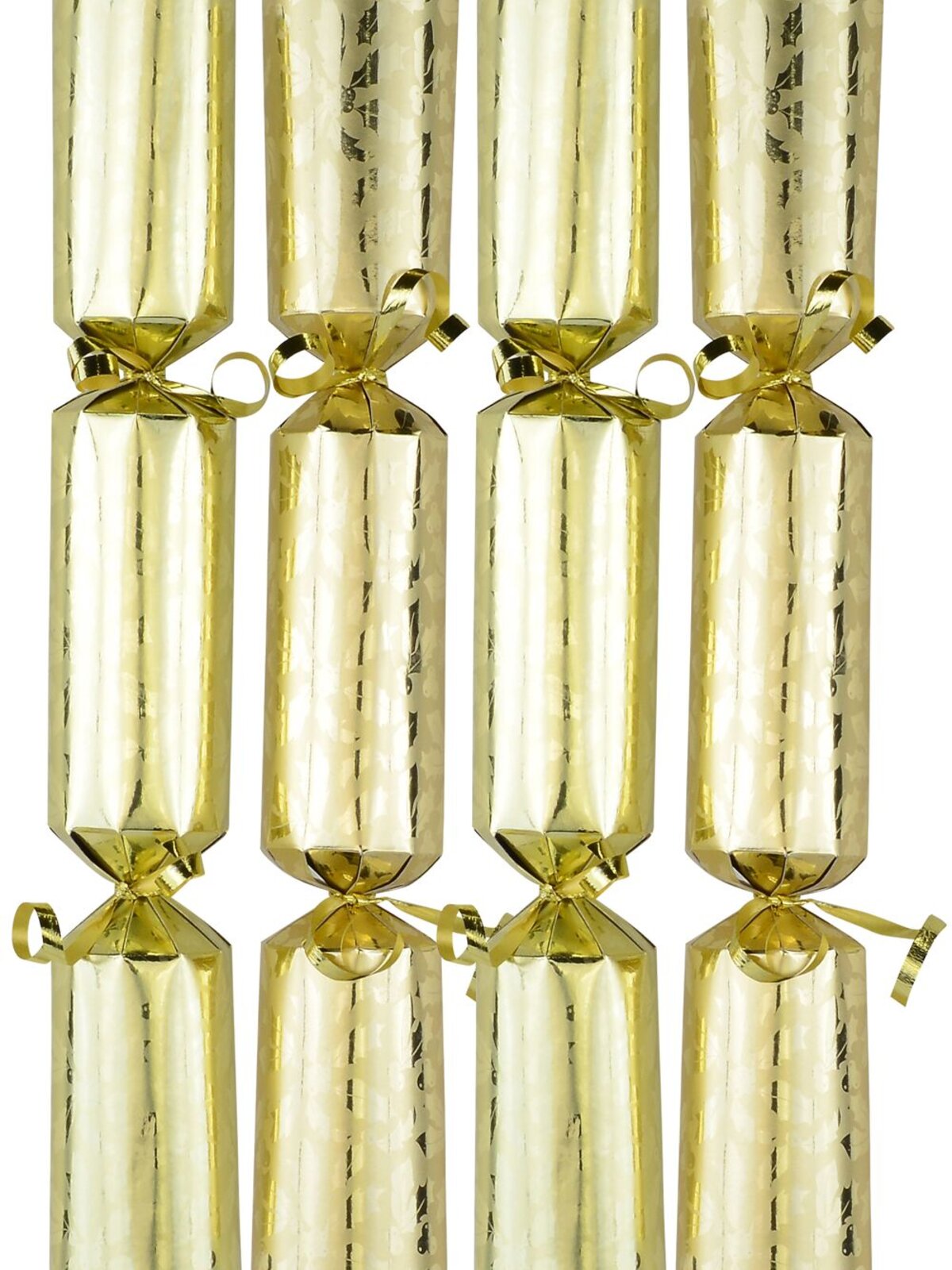 Shiny Gold With Matte Mistletoe Christmas Cracker Bon Bons - 12 x 30cm