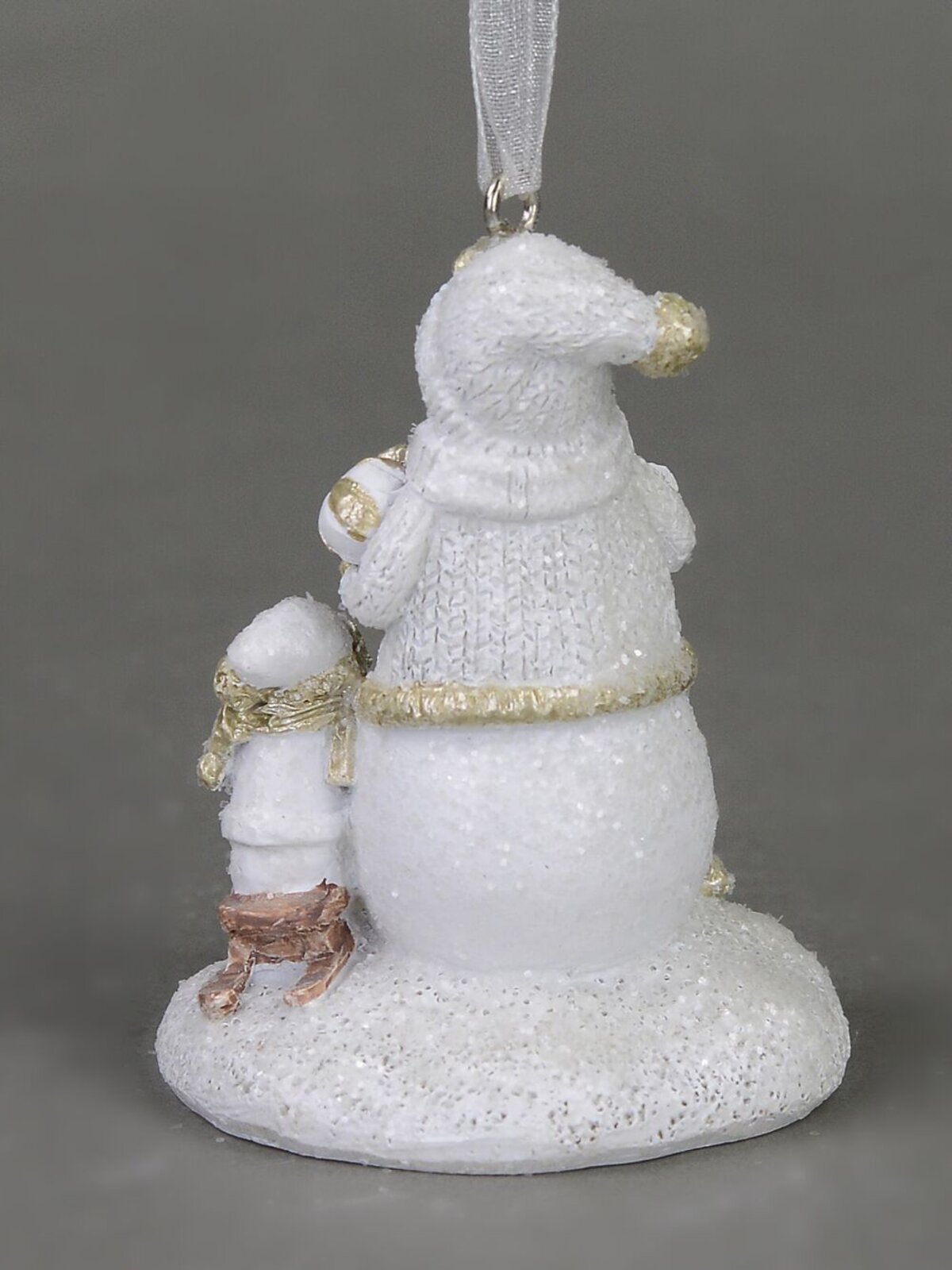 Standing Traditional Father Christmas with Child, Hanging Ornament - 70mm