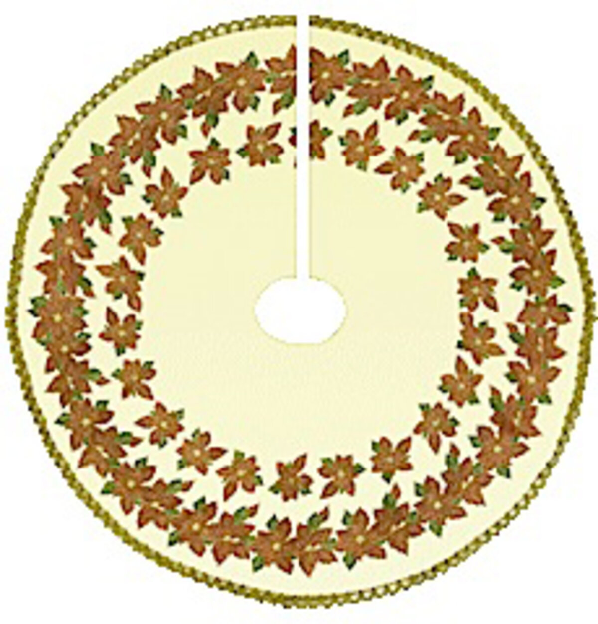 TREE SKIRT - POINSETTIA DESIGN - 1.22 METRES 