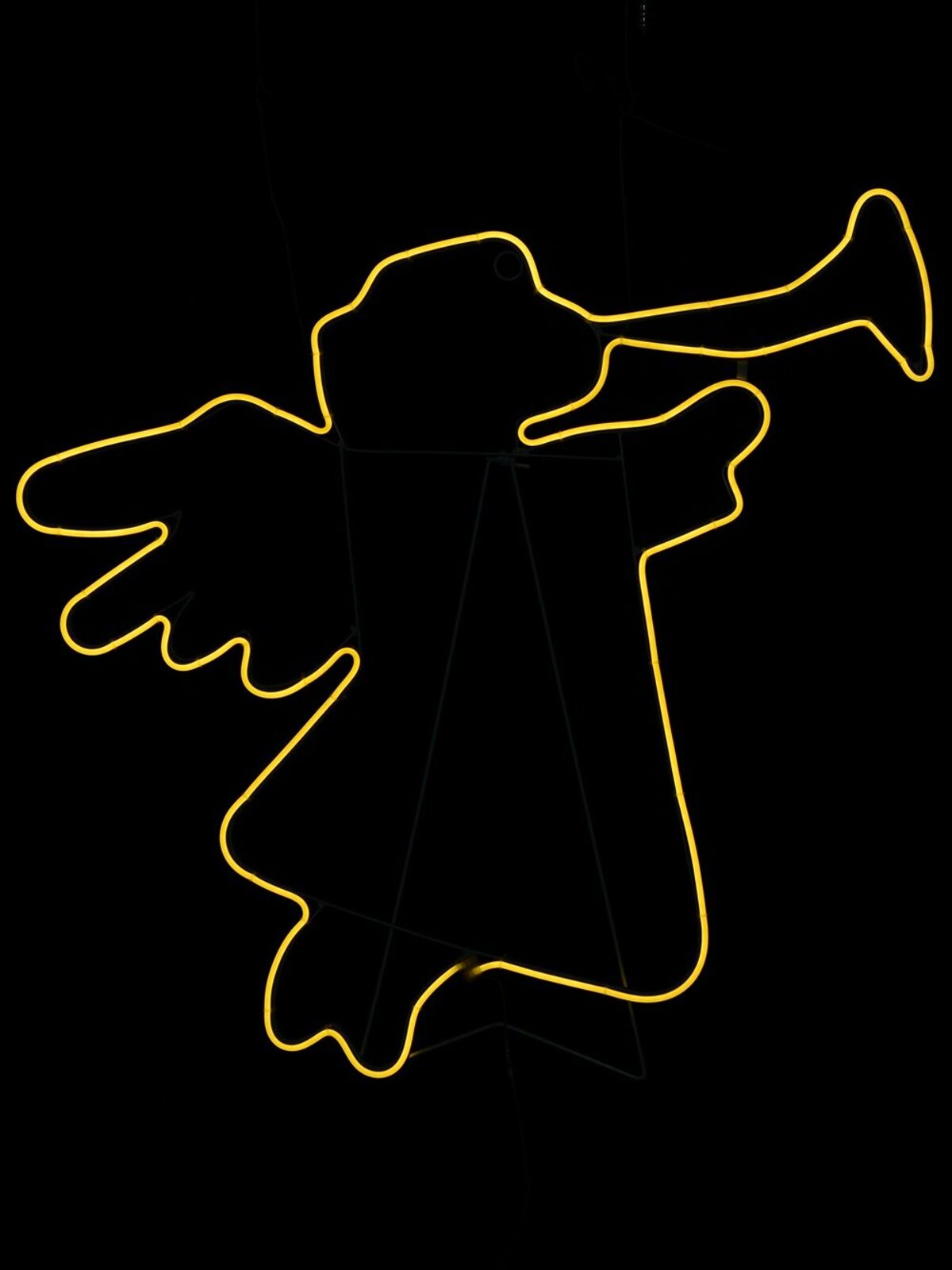 Warm White Angel With Trumpet LED Neon Flex Rope Light Silhouette - 78cm