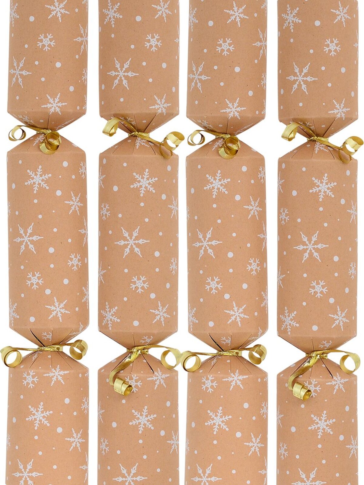 White Heavy Snowfall On Caramel Christmas Cracker Bon Bons - 50 x 30cm