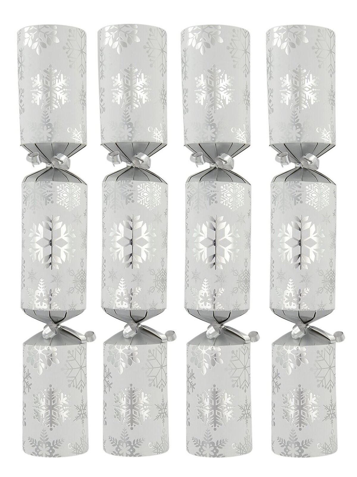 White with Silver Snowflake Design Bon Bons - 12 x 34cm