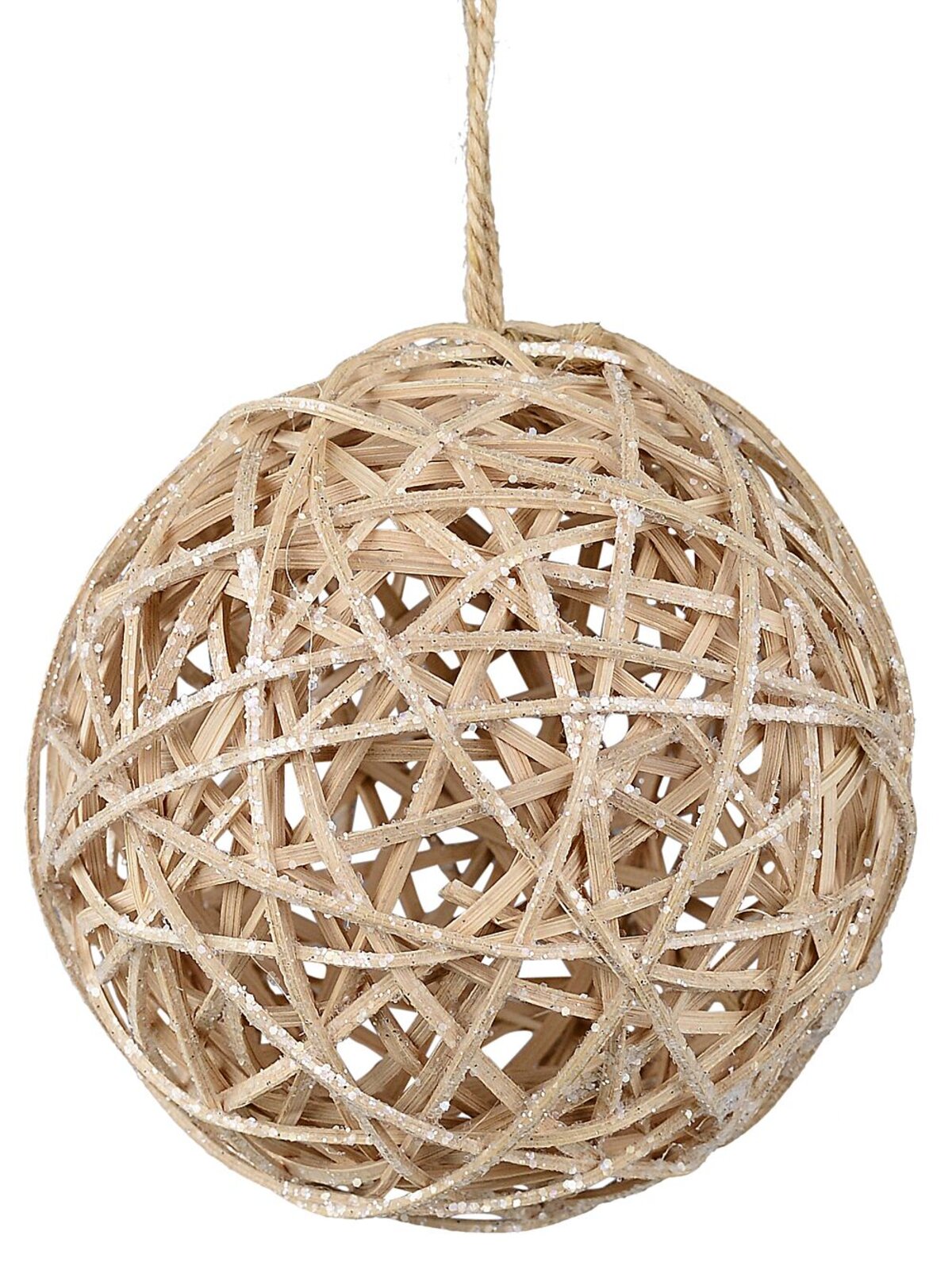 Woven Vine Authentic Natural Signature Glitter Ball Bauble | 12cm