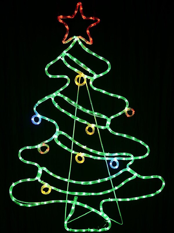 1.1m Green Christmas Tree With Multi Colour Decorations LED Light Display