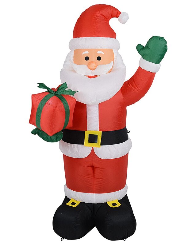 1.9m Classic Greeting Santa Holding Gift | LED Outdoor Inflatable