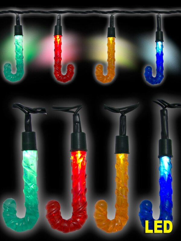 20 LED Bubble Candy Cane String Lights - 2m