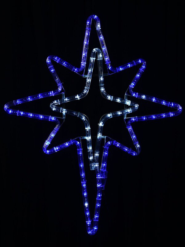58cm Dynamic Blue & Cool White LED Star Of Bethlehem Outdoor Motif