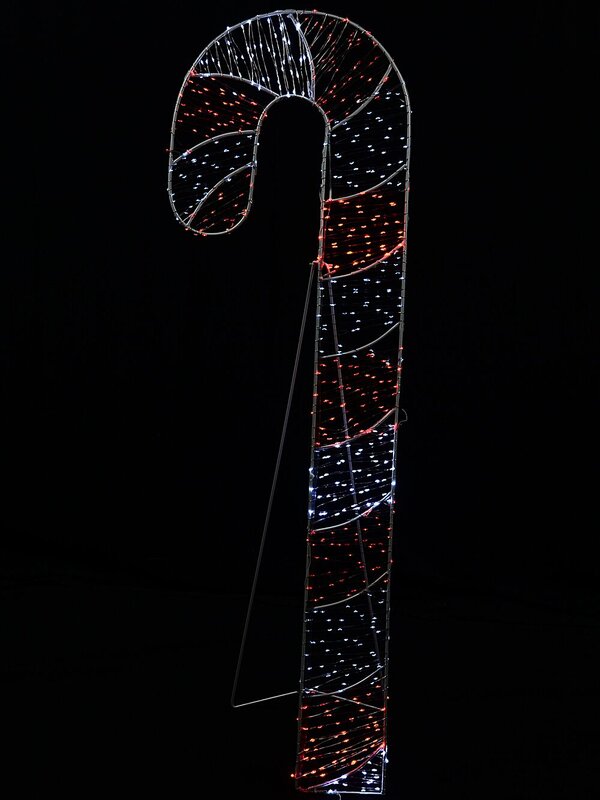 1.2m Vibrant Red & Cool White LED Candy Cane String Light Display