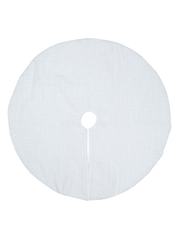 1m White & Silver Sparkle Tweed Christmas Tree Skirt