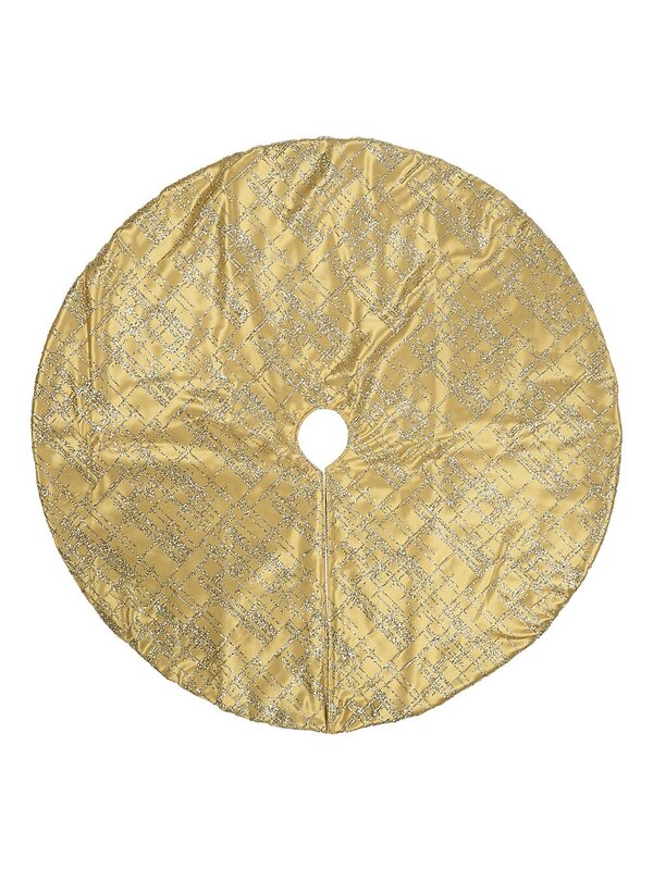 1m Sheer Organza & Gold Satin Geometric Christmas Tree Skirt
