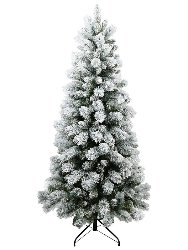 2.3m Bavarian Heavily Flocked Dual Tip Christmas Tree | 979 Spruce & Fir Tips