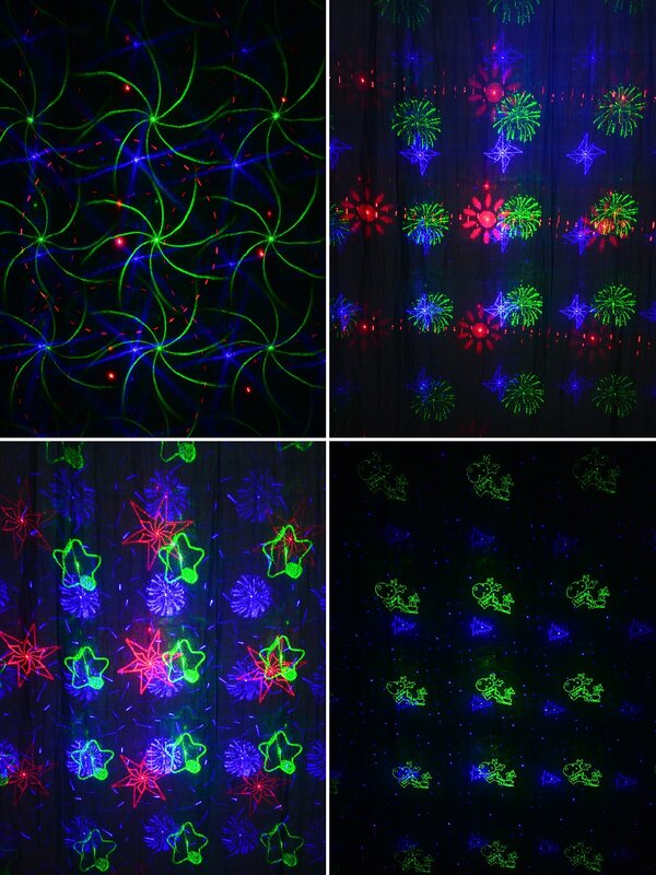 Red Green & Blue Multi Pattern LED Christmas Garden Laser Light | 17m x 15m