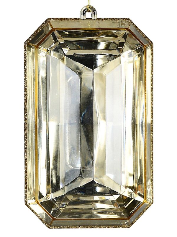 Radiant Citrine Gold Faceted Jewel Large Display Ornament | 20cm