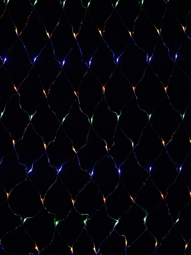 256 Multi Colour LED Hybrid Solar & Electric Net Lights With Timer | 2m x 2m