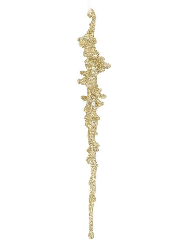 26cm Gold Glitter Auger Like Christmas Tree Icicle Ornament