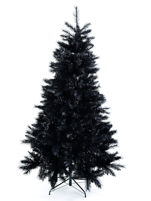 2m Black Balsam Artificial Christmas Tree | 885 Tips & Hinged Branches