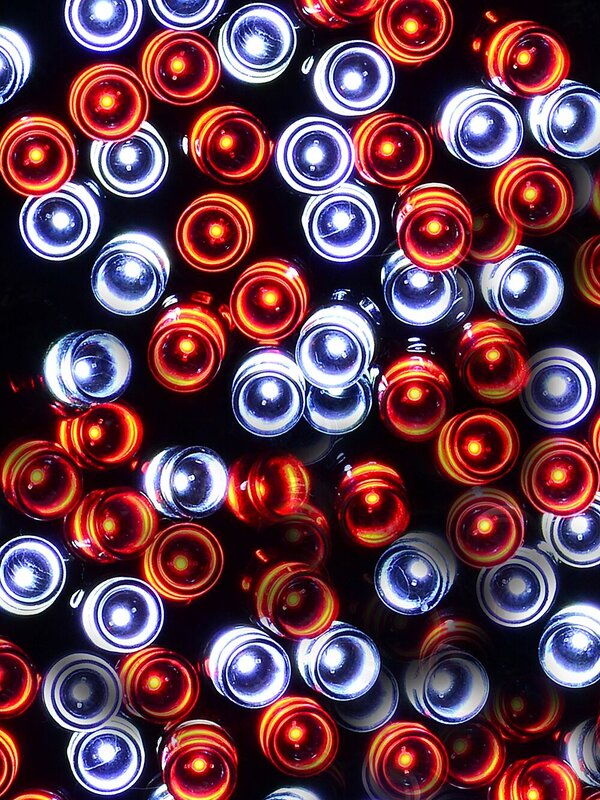 300 Red & Cool White LED String Fairy Lights 8 Function With Timer | 15m