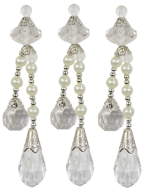 3x Vintage Jewel Icicle Whimsical Essential Ornaments | 11cm