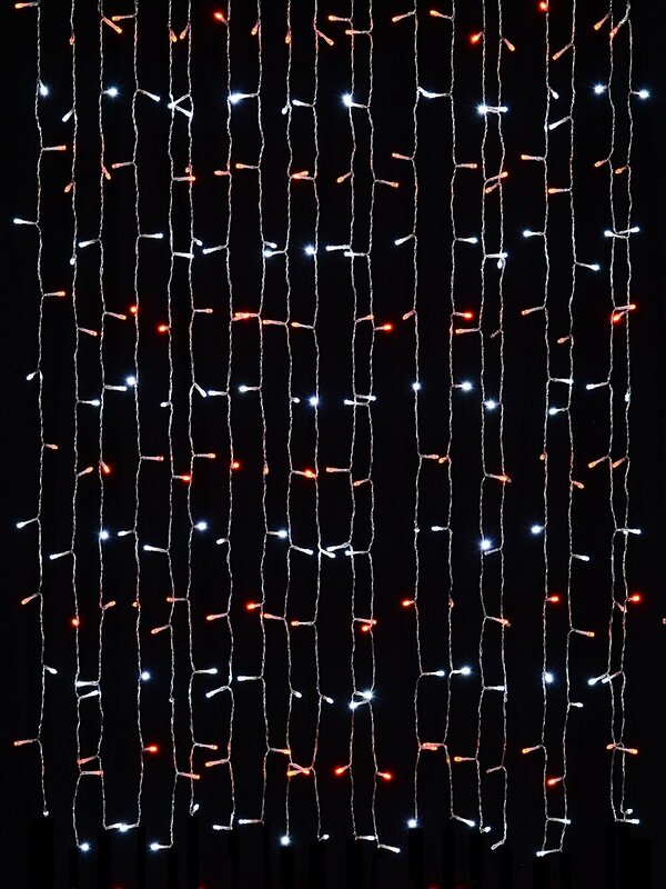 400 Red & Cool White LED 2m String Curtain Light