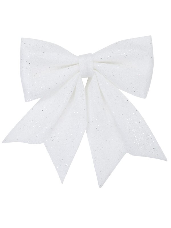 White Glitter & Sequin Adorned Timeless Monumental Bow | 40cm