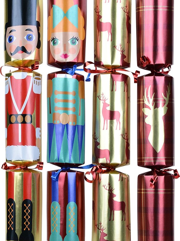 50 x 28cm Reindeer & Soldiers On Gold & Red Christmas Cracker Bon Bons