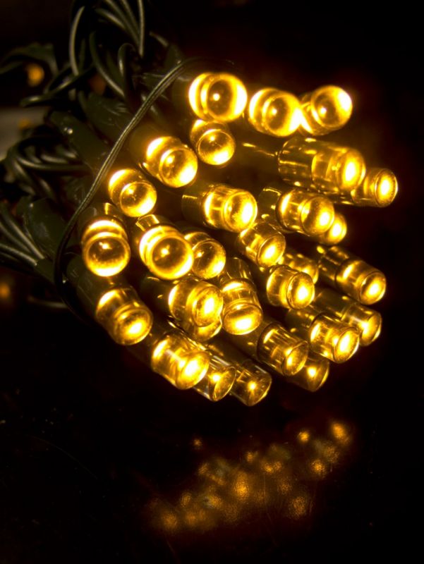 500 Warm White LED Concave Bulb String Lights - 25m