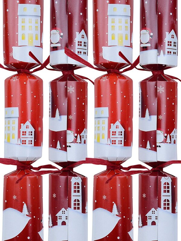 50x Town Scene With Santa Pattern Christmas Bon Bons (Crackers) | 30cm