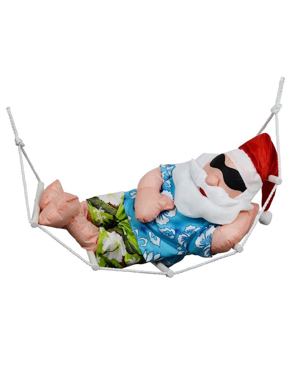 Hanging Summer Santa Hammock Outdoor Nylon Christmas Decoration | 65cm