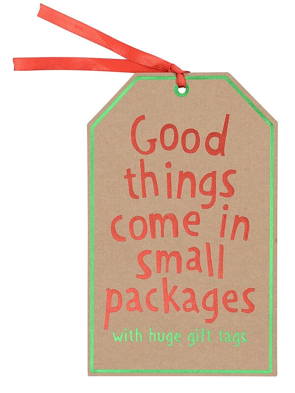 6x 21cm Huge Kraft Christmas Gift Tags Small Packages Foil Pack