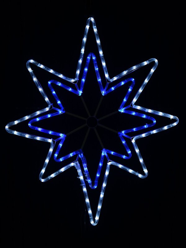 75cm Concentric Star Blue & Cool White LED Outdoor Rope Light Display