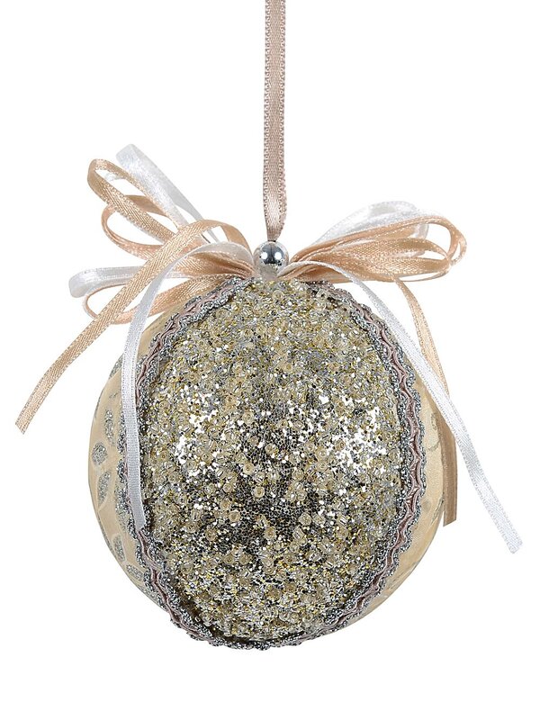 80mm Panel Pattern Decorated Bauble Christmas Tree Hanging Decoration