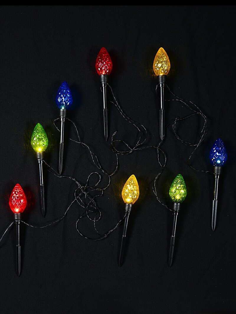 8x LED G50 Pine Cone Path Lights - Hybrid Solar & Electric Stakes | 30cm — image 5