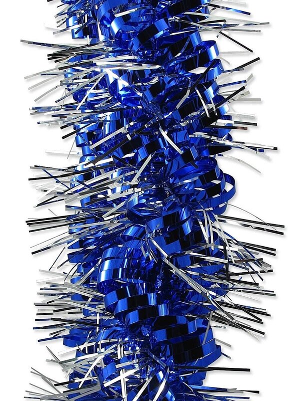 Blue & Silver Looped Tinsel Garland - 2.7m